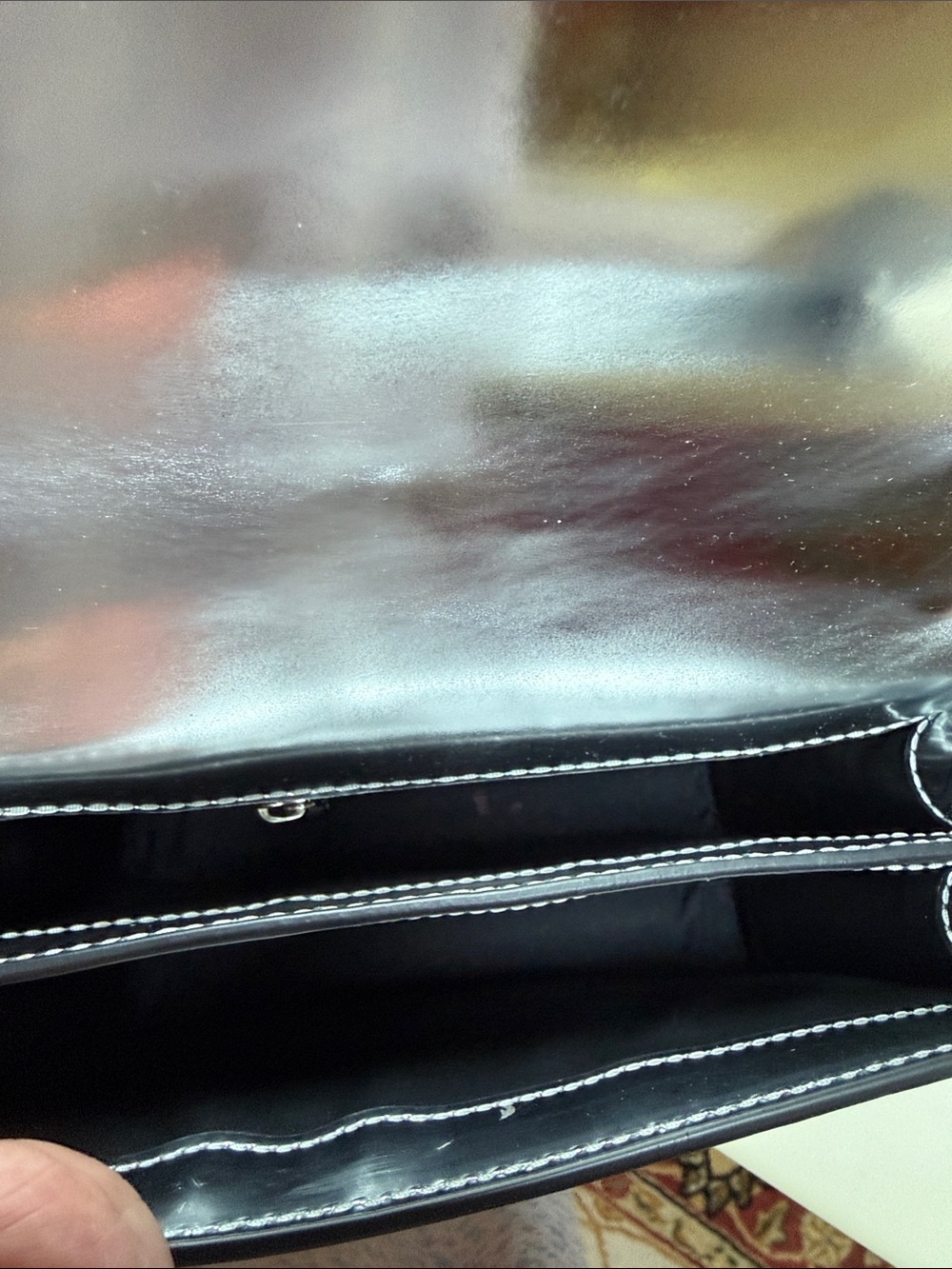 Tory Burch silver flap bag with removable crossbody strap. All leather! - Picture 9 of 11